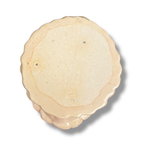 Vintage Yellow Ceramic Basket Weave Planter Small Pottery Bowl Jardiniere - Picture 2 of 6